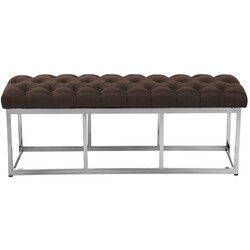 Elegant och modern bänk med quiltad dyna och stålstomme