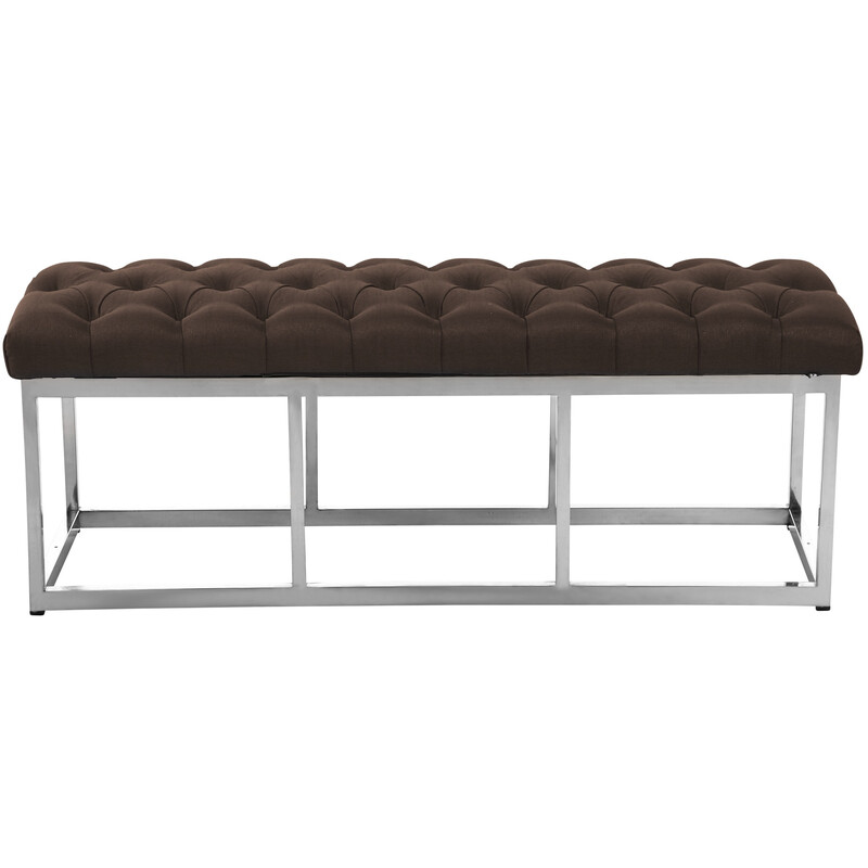 Elegant och modern bänk med quiltad dyna och stålstomme