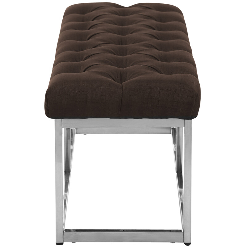 Elegant och modern bänk med quiltad dyna och stålstomme