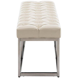 Elegant quiltad bänk i konstläder med rostfri stålstomme