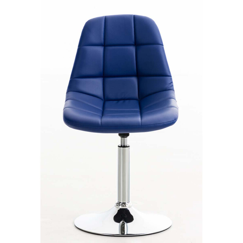 Elegant snurrfåtölj i konstläder med kromad bas