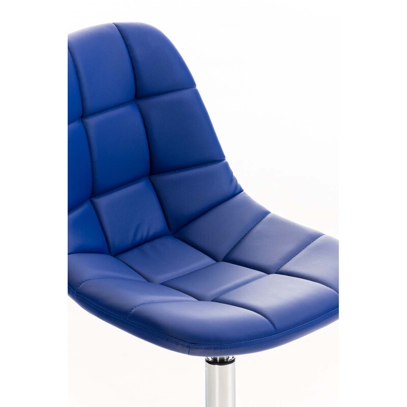 Elegant snurrfåtölj i konstläder med kromad bas