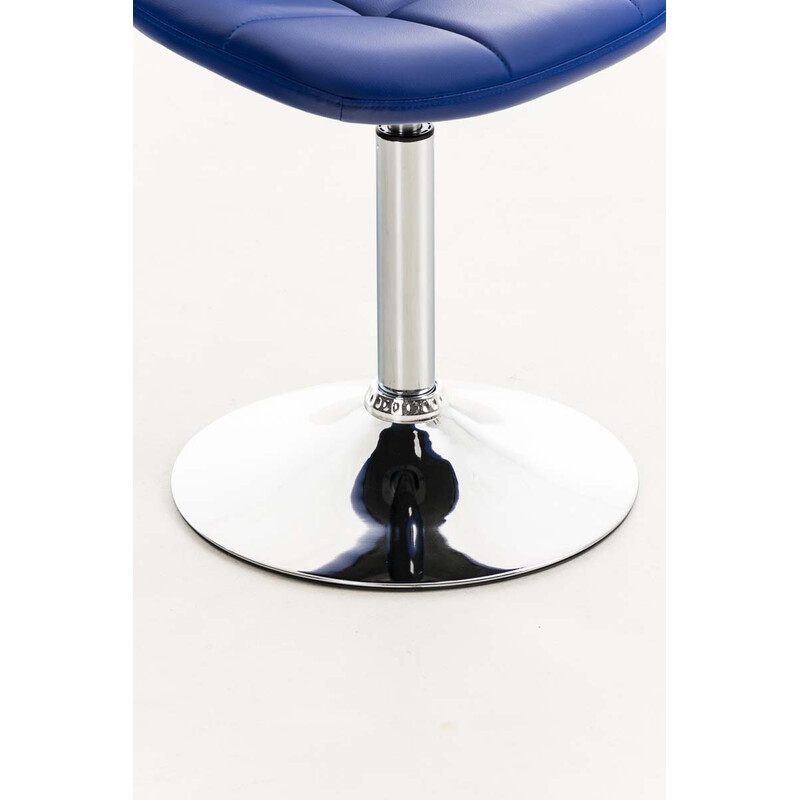 Elegant snurrfåtölj i konstläder med kromad bas