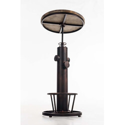 Höjdjusterbart industriellt ståbord i metall och furu