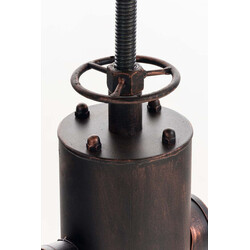 Höjdjusterbart industriellt ståbord i metall och furu