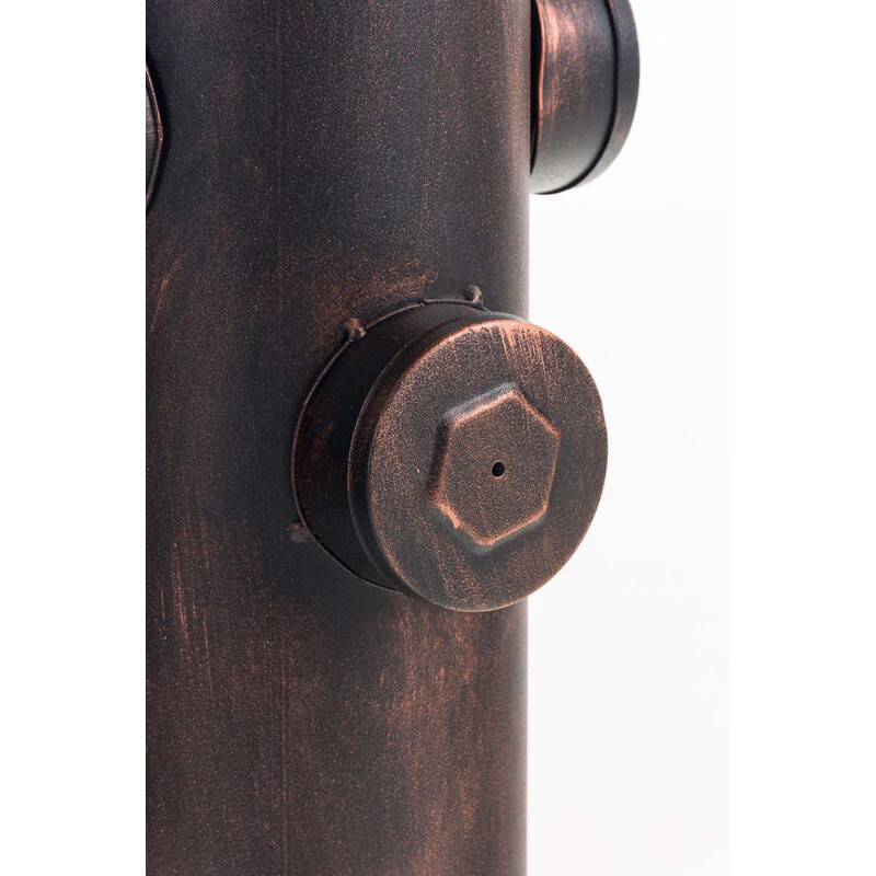 Höjdjusterbart industriellt ståbord i metall och furu