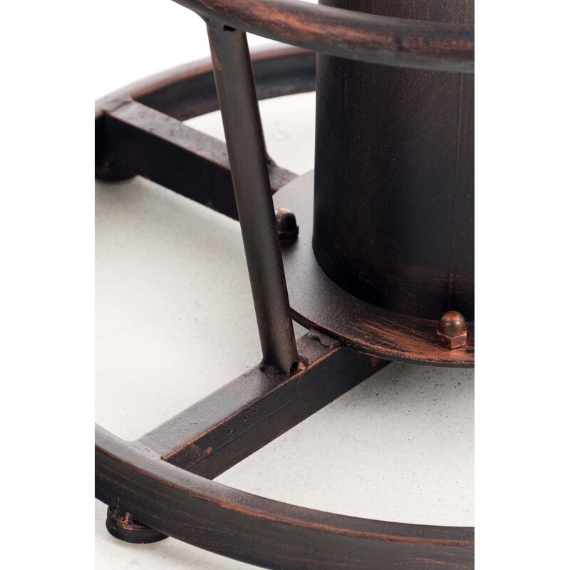 Höjdjusterbart industriellt ståbord i metall och furu