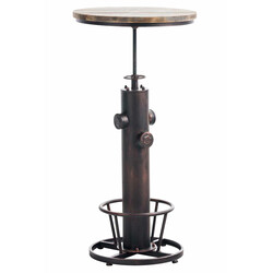 Höjdjusterbart industriellt ståbord i metall och furu