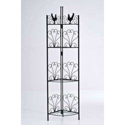 Robust hopfällbar järnhylla med antik design och dekorationer