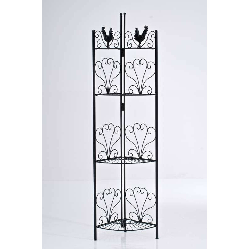 Robust hopfällbar järnhylla med antik design och dekorationer