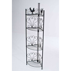 Robust hopfällbar järnhylla med antik design och dekorationer