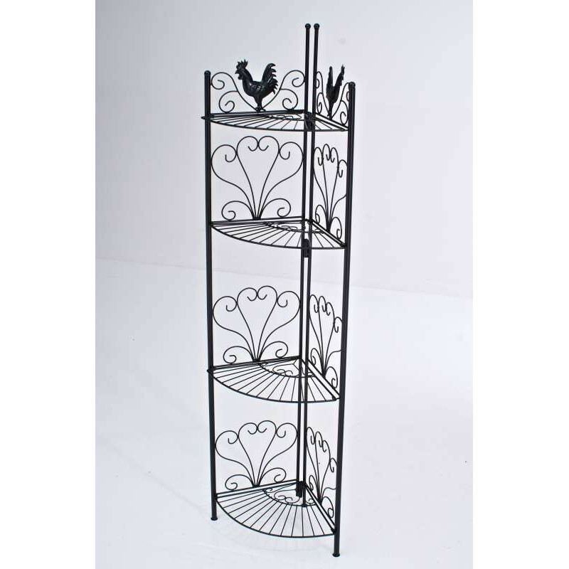 Robust hopfällbar järnhylla med antik design och dekorationer