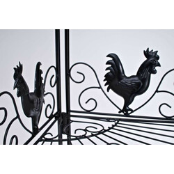 Robust hopfällbar järnhylla med antik design och dekorationer