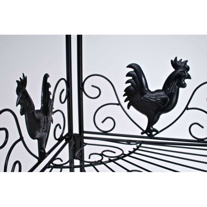 Robust hopfällbar järnhylla med antik design och dekorationer