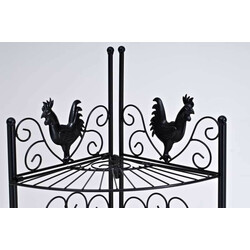 Robust hopfällbar järnhylla med antik design och dekorationer