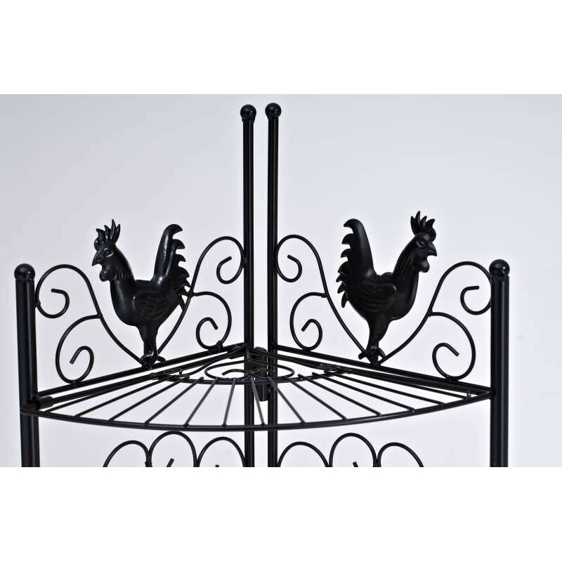 Robust hopfällbar järnhylla med antik design och dekorationer