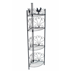 Robust hopfällbar järnhylla med antik design och dekorationer