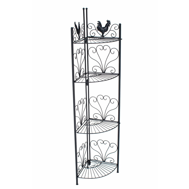 Robust hopfällbar järnhylla med antik design och dekorationer
