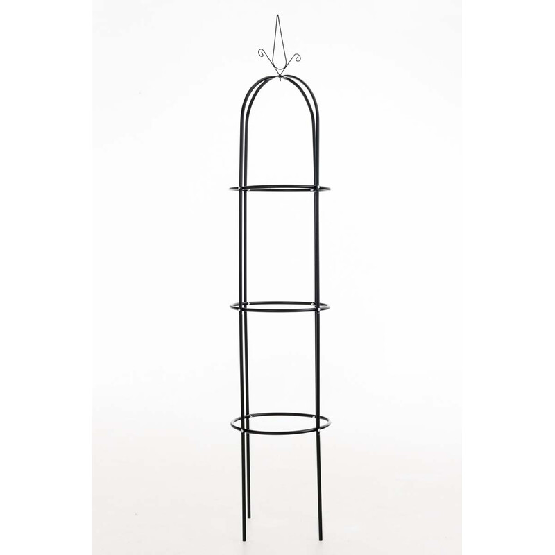 Rosenpelare i svart metall för klätterväxter i trädgården